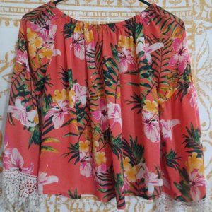 New Bright orange shoulder wearing top